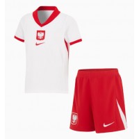 Camisa de time de futebol Polónia Replicas 1º Equipamento Infantil Europeu 2024 Manga Curta (+ Calças curtas)